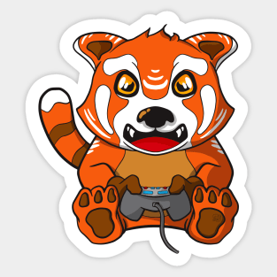 Gaming Red Panda Cute Gamer Sticker